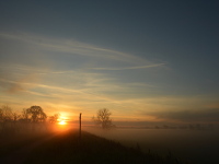 Sonnenaufgänge an der Elbe im November